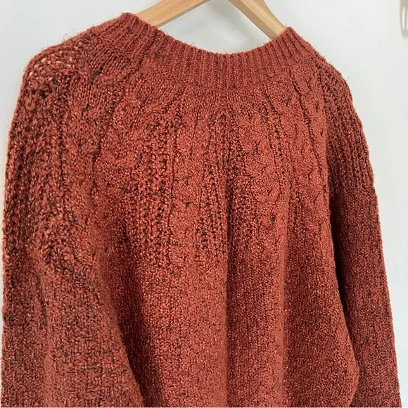 American Eagle Outfitters Rust Cable Knit Sweater - Picture 8 of 9